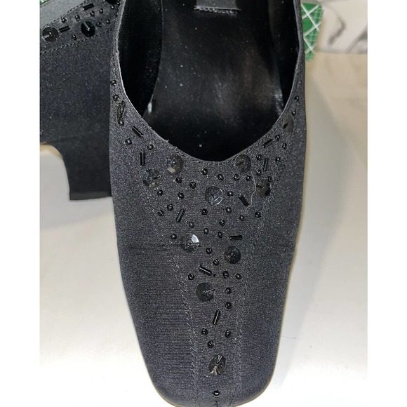 J.‎ Renee J Renee Women’s Praise Fabric Black Beaded Pumps Heels 9.5 M Vtg - Picture 1 of 14